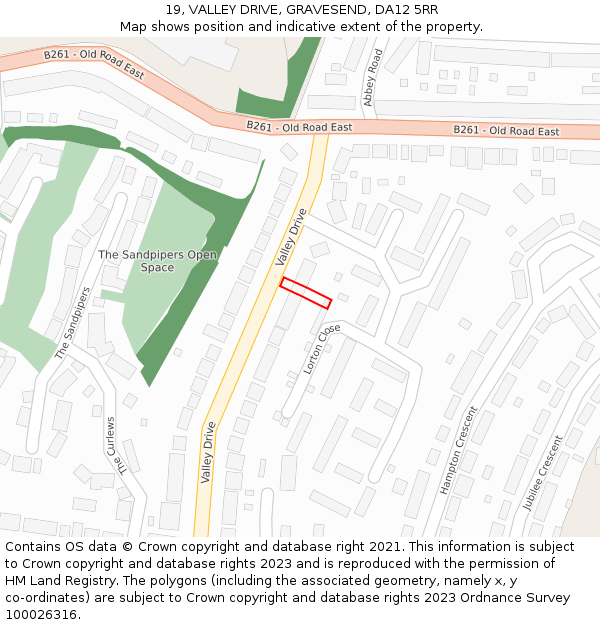 19, VALLEY DRIVE, GRAVESEND, DA12 5RR: Location map and indicative extent of plot
