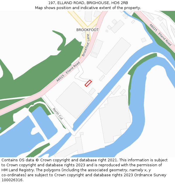 197, ELLAND ROAD, BRIGHOUSE, HD6 2RB: Location map and indicative extent of plot
