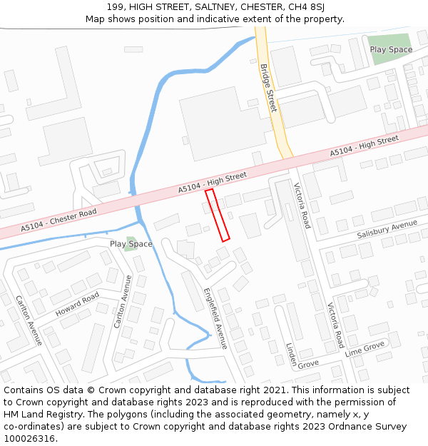 199, HIGH STREET, SALTNEY, CHESTER, CH4 8SJ: Location map and indicative extent of plot