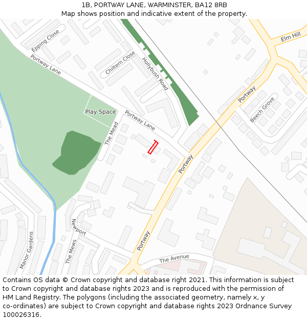 1B, PORTWAY LANE, WARMINSTER, BA12 8RB: Location map and indicative extent of plot