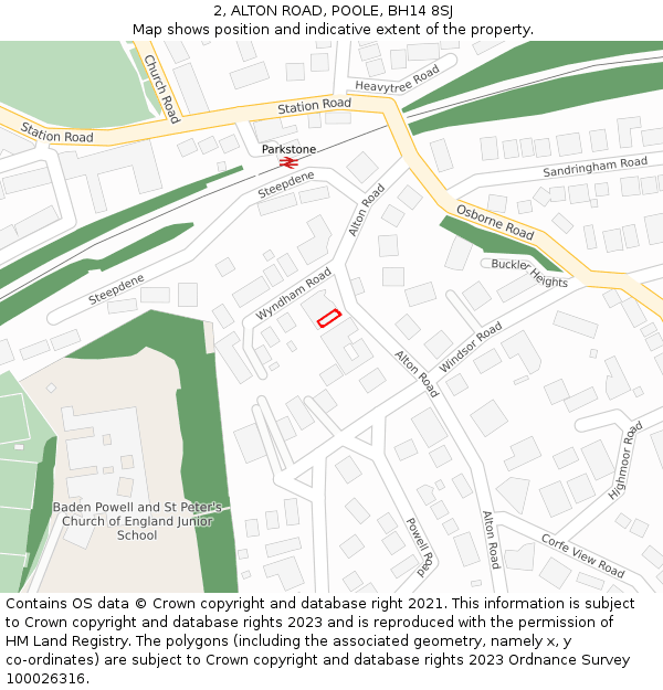2, ALTON ROAD, POOLE, BH14 8SJ: Location map and indicative extent of plot