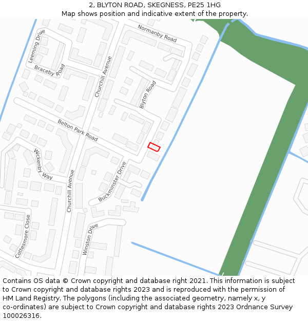 2, BLYTON ROAD, SKEGNESS, PE25 1HG: Location map and indicative extent of plot