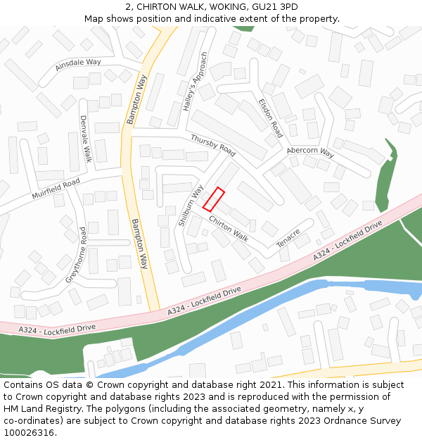 2, CHIRTON WALK, WOKING, GU21 3PD: Location map and indicative extent of plot