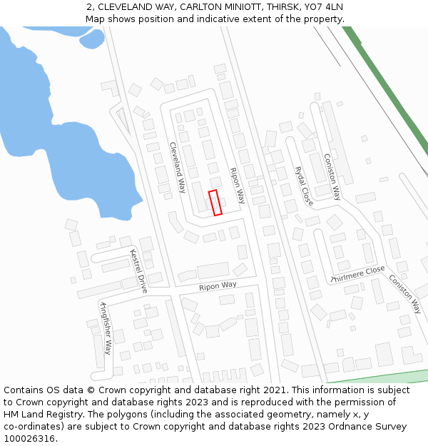 2, CLEVELAND WAY, CARLTON MINIOTT, THIRSK, YO7 4LN: Location map and indicative extent of plot
