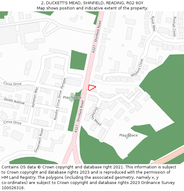 2, DUCKETT'S MEAD, SHINFIELD, READING, RG2 9GY: Location map and indicative extent of plot