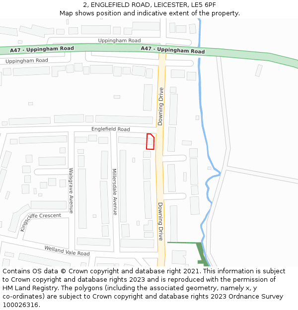 2, ENGLEFIELD ROAD, LEICESTER, LE5 6PF: Location map and indicative extent of plot