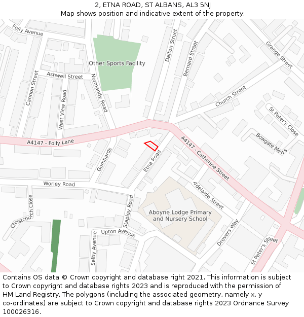 2, ETNA ROAD, ST ALBANS, AL3 5NJ: Location map and indicative extent of plot