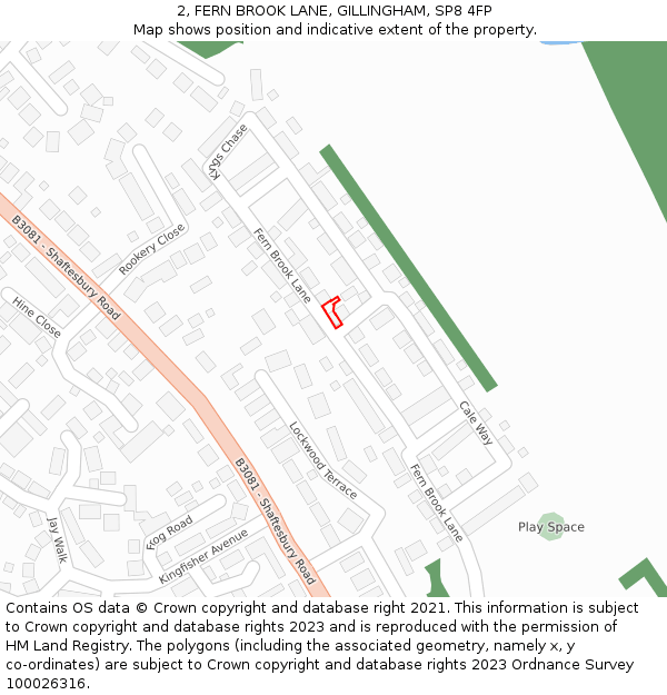 2, FERN BROOK LANE, GILLINGHAM, SP8 4FP: Location map and indicative extent of plot