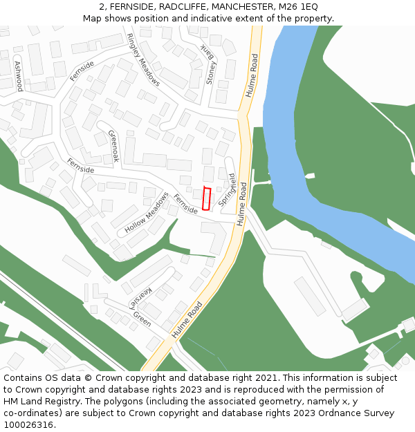 2, FERNSIDE, RADCLIFFE, MANCHESTER, M26 1EQ: Location map and indicative extent of plot