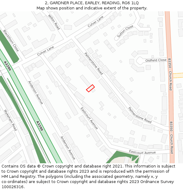 2, GARDNER PLACE, EARLEY, READING, RG6 1LQ: Location map and indicative extent of plot