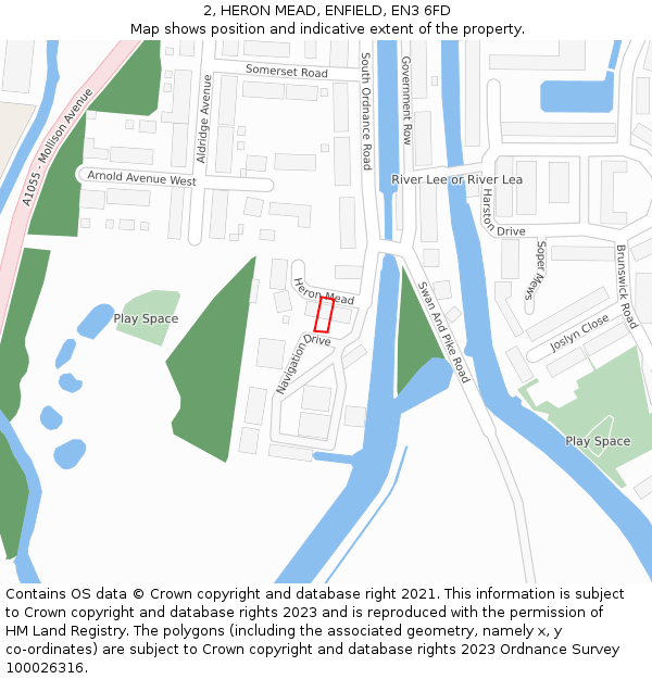 2, HERON MEAD, ENFIELD, EN3 6FD: Location map and indicative extent of plot