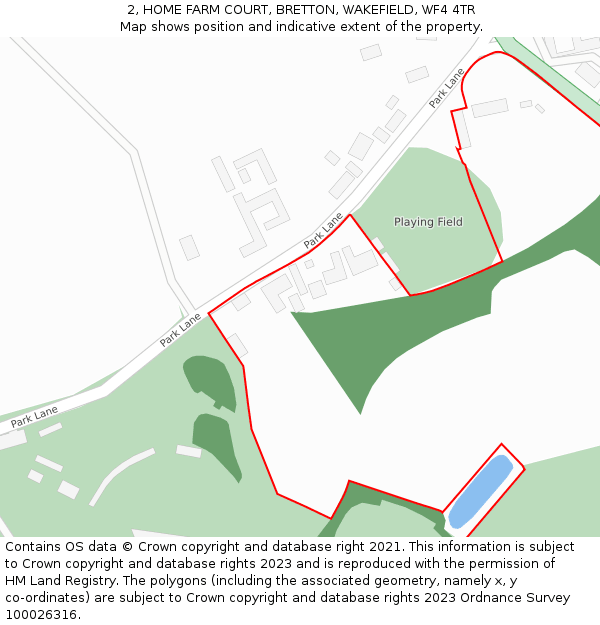 2, HOME FARM COURT, BRETTON, WAKEFIELD, WF4 4TR: Location map and indicative extent of plot