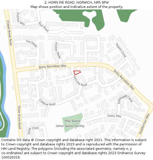 2, HORN PIE ROAD, NORWICH, NR5 9PW: Location map and indicative extent of plot