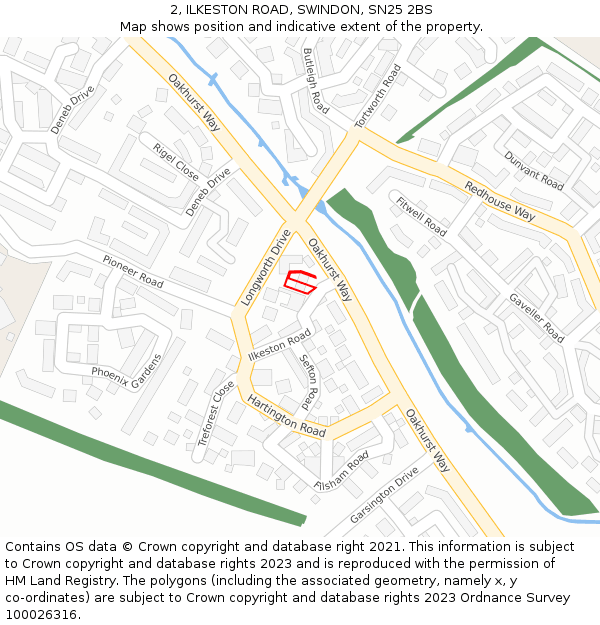 2, ILKESTON ROAD, SWINDON, SN25 2BS: Location map and indicative extent of plot