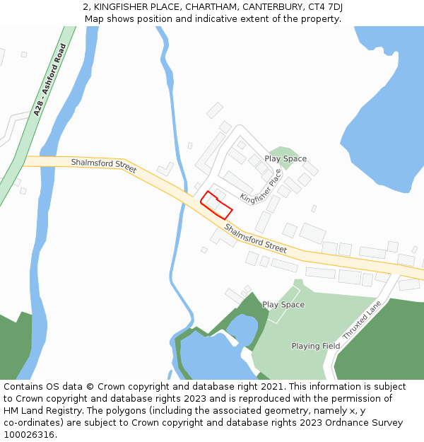 2, KINGFISHER PLACE, CHARTHAM, CANTERBURY, CT4 7DJ: Location map and indicative extent of plot