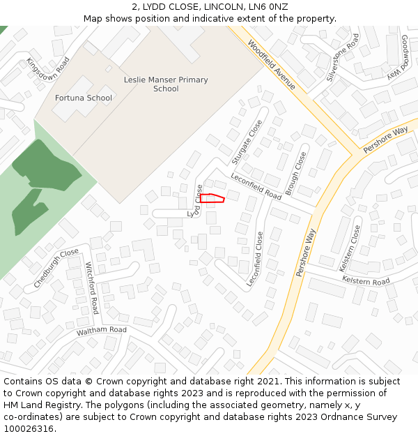 2, LYDD CLOSE, LINCOLN, LN6 0NZ: Location map and indicative extent of plot