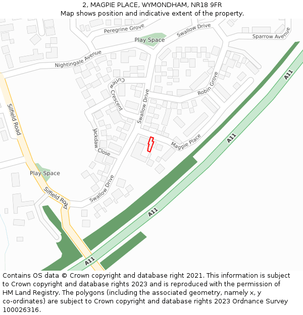 2, MAGPIE PLACE, WYMONDHAM, NR18 9FR: Location map and indicative extent of plot