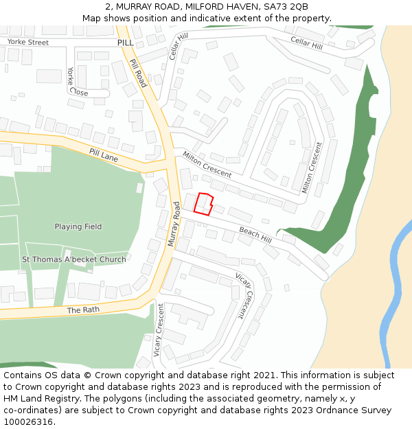 2, MURRAY ROAD, MILFORD HAVEN, SA73 2QB: Location map and indicative extent of plot