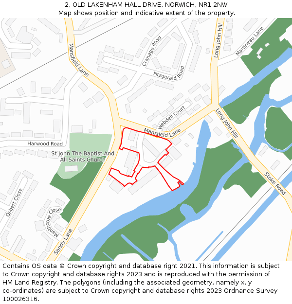 2, OLD LAKENHAM HALL DRIVE, NORWICH, NR1 2NW: Location map and indicative extent of plot