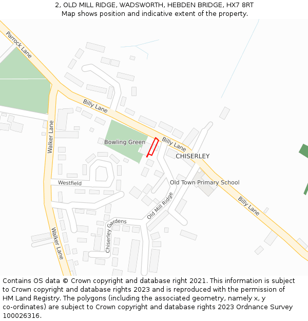 2, OLD MILL RIDGE, WADSWORTH, HEBDEN BRIDGE, HX7 8RT: Location map and indicative extent of plot