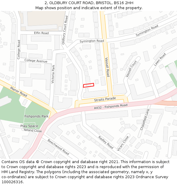 2, OLDBURY COURT ROAD, BRISTOL, BS16 2HH: Location map and indicative extent of plot