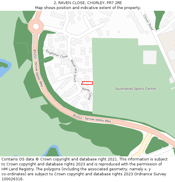 2, RAVEN CLOSE, CHORLEY, PR7 2RE: Location map and indicative extent of plot