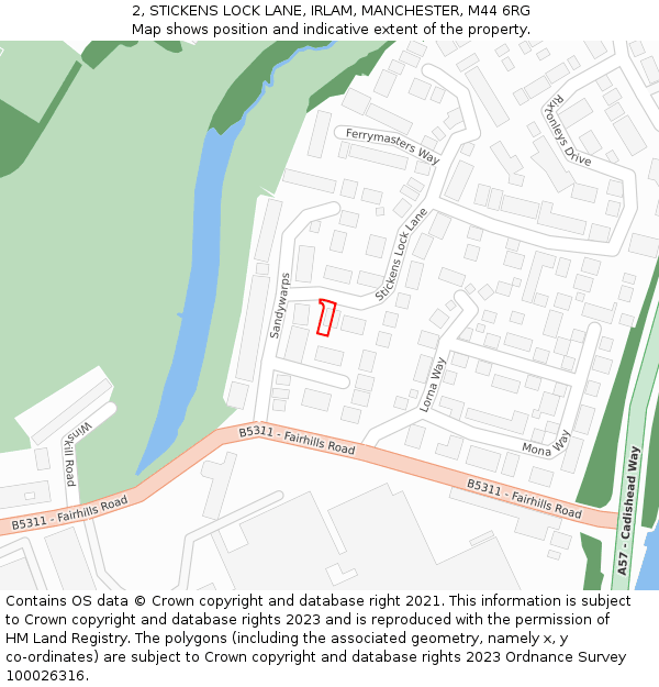 2, STICKENS LOCK LANE, IRLAM, MANCHESTER, M44 6RG: Location map and indicative extent of plot
