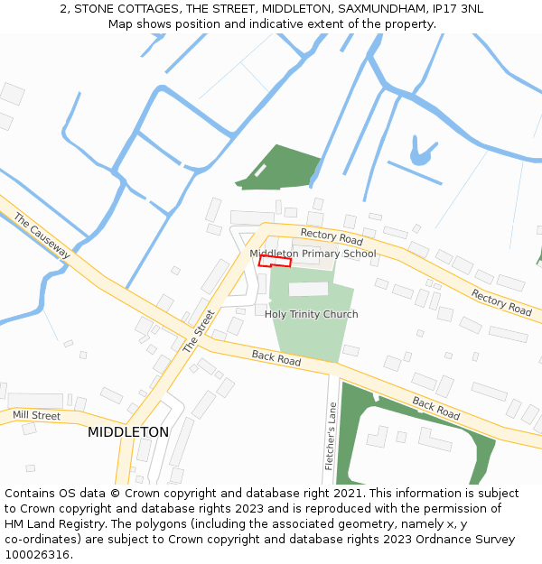 2, STONE COTTAGES, THE STREET, MIDDLETON, SAXMUNDHAM, IP17 3NL: Location map and indicative extent of plot
