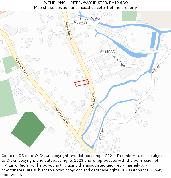 2, THE LYNCH, MERE, WARMINSTER, BA12 6DQ: Location map and indicative extent of plot