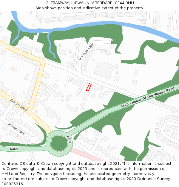 2, TRAMWAY, HIRWAUN, ABERDARE, CF44 9NU: Location map and indicative extent of plot