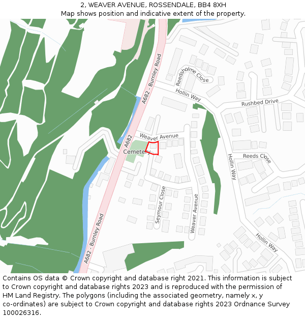 2, WEAVER AVENUE, ROSSENDALE, BB4 8XH: Location map and indicative extent of plot