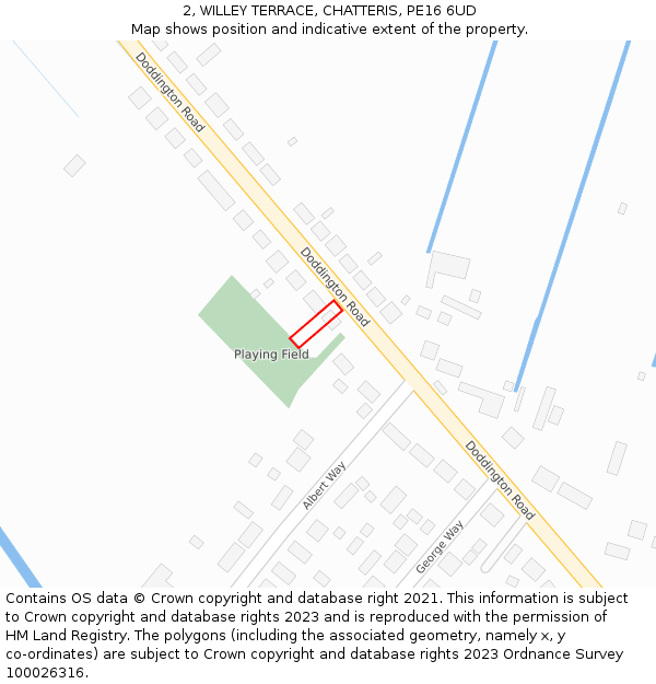 2, WILLEY TERRACE, CHATTERIS, PE16 6UD: Location map and indicative extent of plot