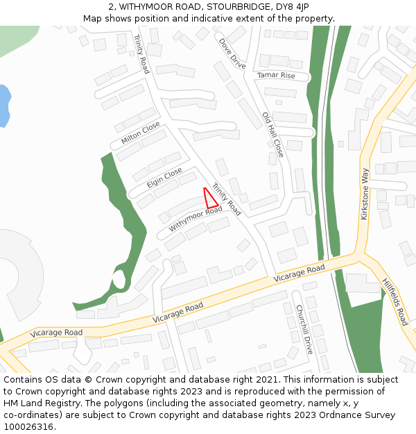2, WITHYMOOR ROAD, STOURBRIDGE, DY8 4JP: Location map and indicative extent of plot