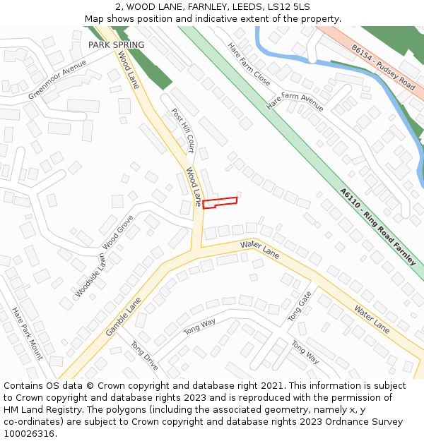 2, WOOD LANE, FARNLEY, LEEDS, LS12 5LS: Location map and indicative extent of plot