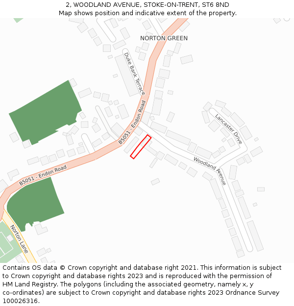 2, WOODLAND AVENUE, STOKE-ON-TRENT, ST6 8ND: Location map and indicative extent of plot