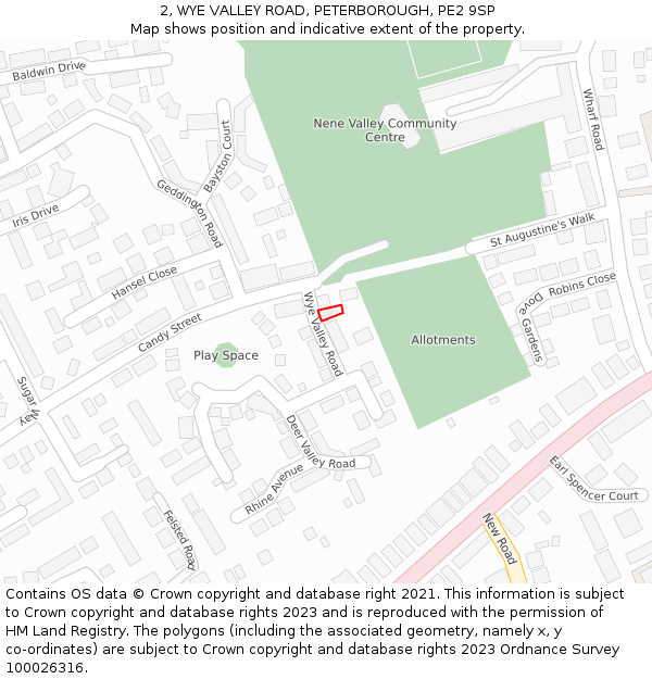 2, WYE VALLEY ROAD, PETERBOROUGH, PE2 9SP: Location map and indicative extent of plot
