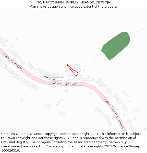 20, HARDY BARN, SHIPLEY, HEANOR, DE75 7JA: Location map and indicative extent of plot