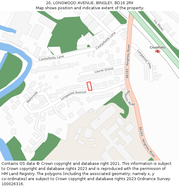 20, LONGWOOD AVENUE, BINGLEY, BD16 2RX: Location map and indicative extent of plot
