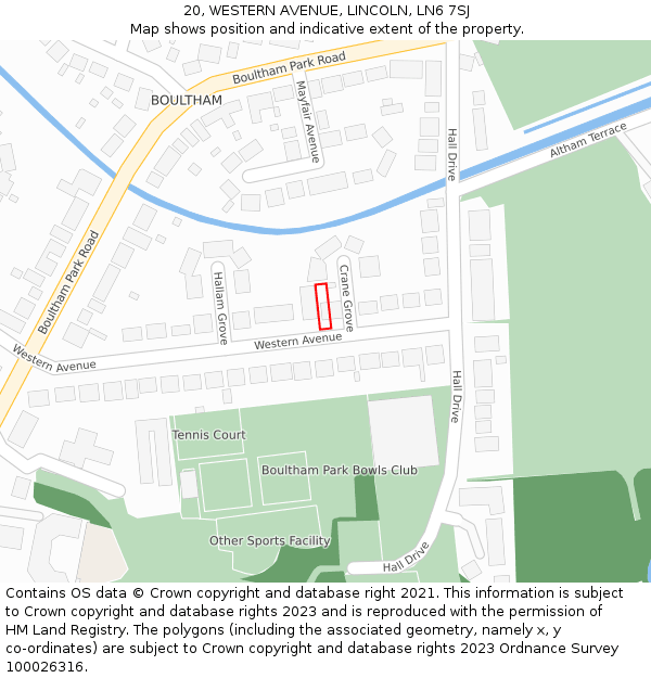 20, WESTERN AVENUE, LINCOLN, LN6 7SJ: Location map and indicative extent of plot