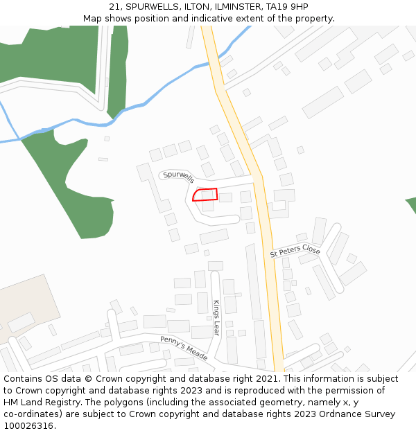 21, SPURWELLS, ILTON, ILMINSTER, TA19 9HP: Location map and indicative extent of plot