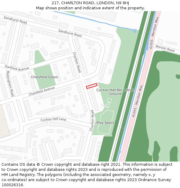 217, CHARLTON ROAD, LONDON, N9 8HJ: Location map and indicative extent of plot