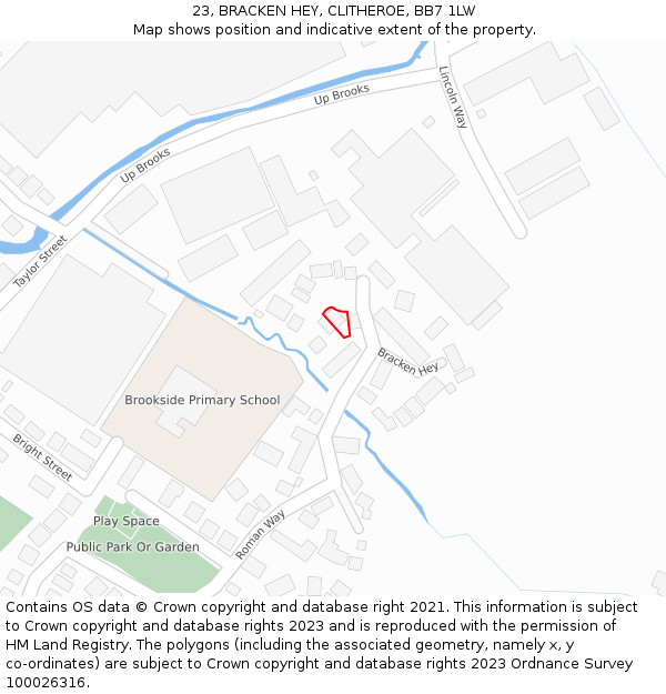 23, BRACKEN HEY, CLITHEROE, BB7 1LW: Location map and indicative extent of plot