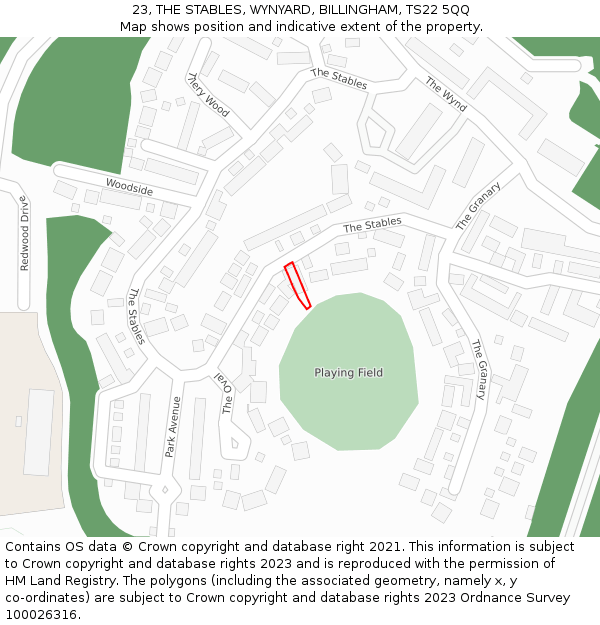 23, THE STABLES, WYNYARD, BILLINGHAM, TS22 5QQ: Location map and indicative extent of plot