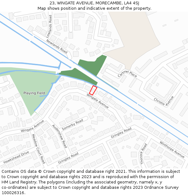 23, WINGATE AVENUE, MORECAMBE, LA4 4SJ: Location map and indicative extent of plot