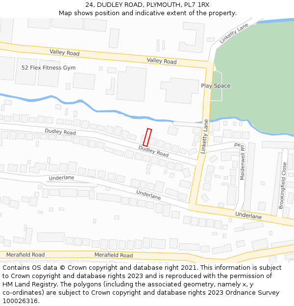 24, DUDLEY ROAD, PLYMOUTH, PL7 1RX: Location map and indicative extent of plot