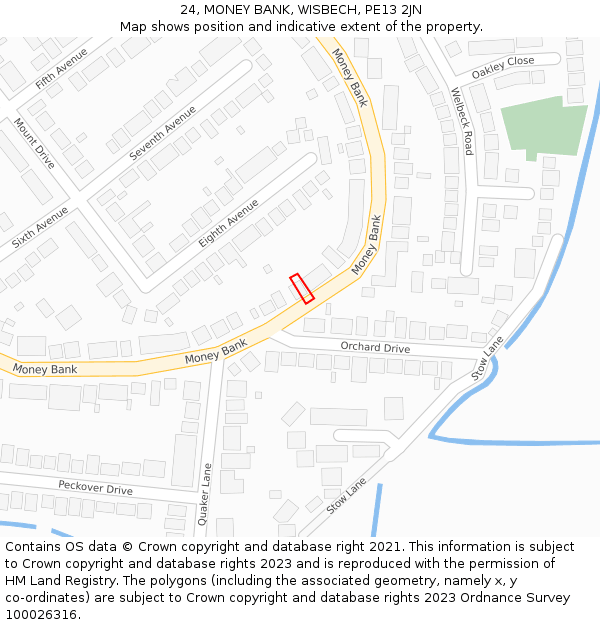 24, MONEY BANK, WISBECH, PE13 2JN: Location map and indicative extent of plot