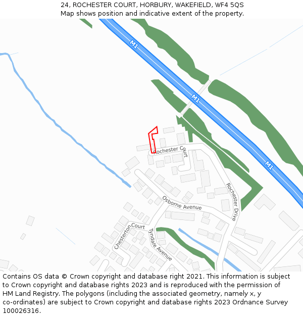 24, ROCHESTER COURT, HORBURY, WAKEFIELD, WF4 5QS: Location map and indicative extent of plot