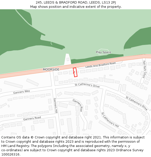245, LEEDS & BRADFORD ROAD, LEEDS, LS13 2PJ: Location map and indicative extent of plot