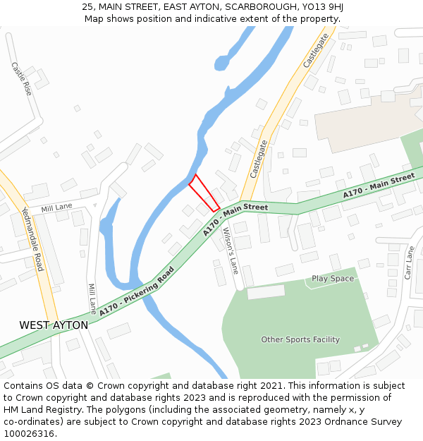 25, MAIN STREET, EAST AYTON, SCARBOROUGH, YO13 9HJ: Location map and indicative extent of plot