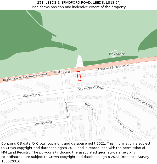 251, LEEDS & BRADFORD ROAD, LEEDS, LS13 2PJ: Location map and indicative extent of plot